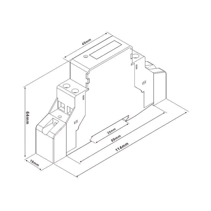 Compteur d'électricité numérique monophasé pour rail DIN DDM30SC