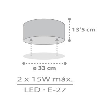 Dalber 42006E - Plafonnier enfant COLOR LIGHT 2xE27/15W/230V blanc