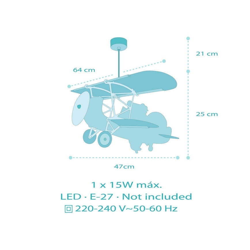 Dalber 54542 - Hanglamp voor kinderen LITTLE CROCODILE 1xE27/15W/230V