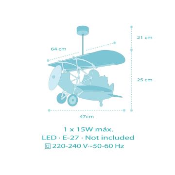 Dalber 54602 - Hanglamp voor kinderen LITTLE LION 1xE27/15W/230V