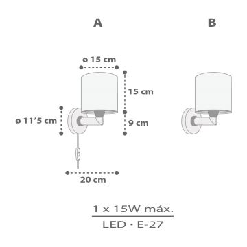 Dalber 60629 - Wandlamp voor kinderen RHICO AND CROCO 1xE27/15W/230V