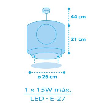 Dalber 60652 - Hanglamp voor kinderen PIRAAT ISLAND 1xE27/15W/230V