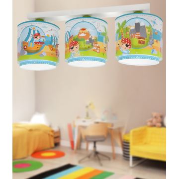 Dalber 60653 - Plafondlamp kinderkamer PIRAAT ISLAND 3xE27/15W/230V