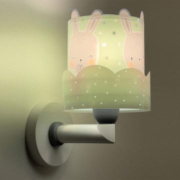 Dalber 61159H - Applique murale enfant BUNNY 1xE27/60W/230V verte