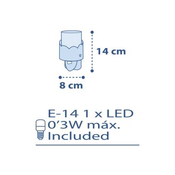 Dalber 61235T - LED Stekkerlamp MOON 1xE14/0,3W/230V