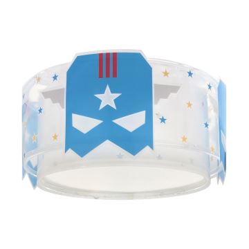 Dalber 61816 - Plafondlamp kinderkamer BLAUW HERO 2xE27/15W/230V