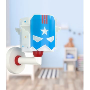 Dalber 61819 - Wandlamp voor kinderen BLAUW HERO 1xE27/15W/230V