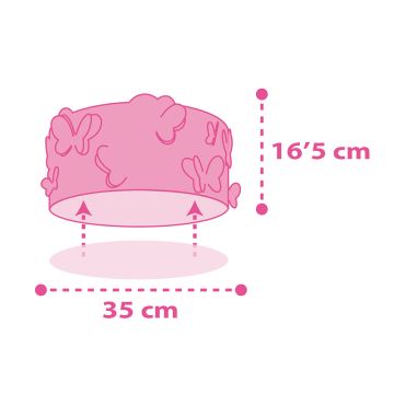 Dalber 62146 - Plafondlamp voor Kinderen BUTTERFLY 2xE27/60W/230V