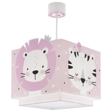 Dalber 63112S - Hanglamp voor Kinderen JUNGLE 1xE27/60W/230V roze