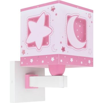 Dalber 63239S - Wandlamp voor kinderen MOONLIGHT 1xE27/15W/230V roze