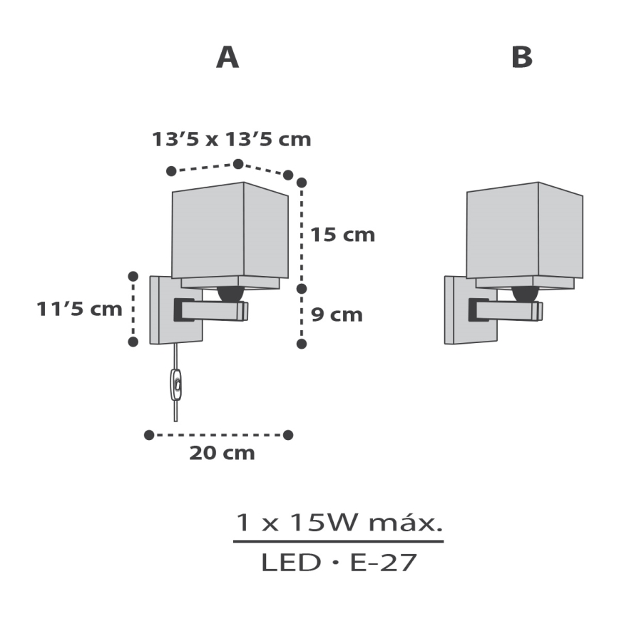 Dalber 63379 - Wandlamp voor kinderen LITTLE PIXEL 1xE27/15W/230V