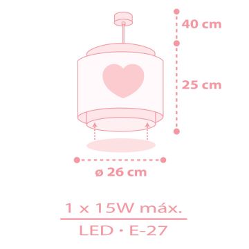 Dalber 76012S - Hanglamp voor kinderen BABY DREAMS 1xE27/15W/230V roze