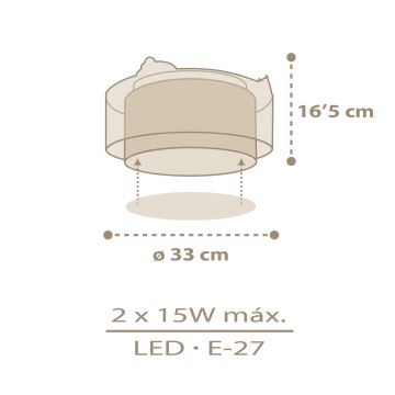 Dalber 76876 - Plafondlamp kinderkamer BABY CHICK 2xE27/15W/230V