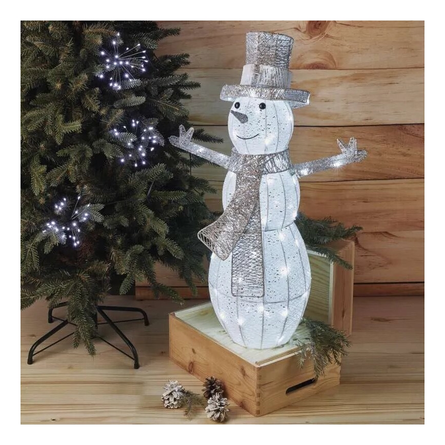 Décoration de Noël extérieure 80xLED/3,6W/230V IP44 82 cm bonhomme de neige