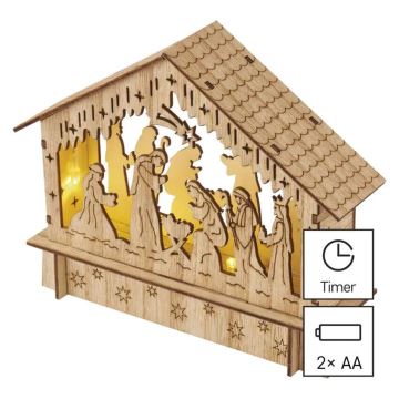 Décoration de Noël LED 6xLED/2xAA crèche