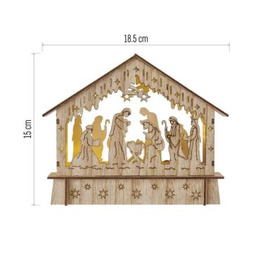 Décoration de Noël LED 6xLED/2xAA crèche