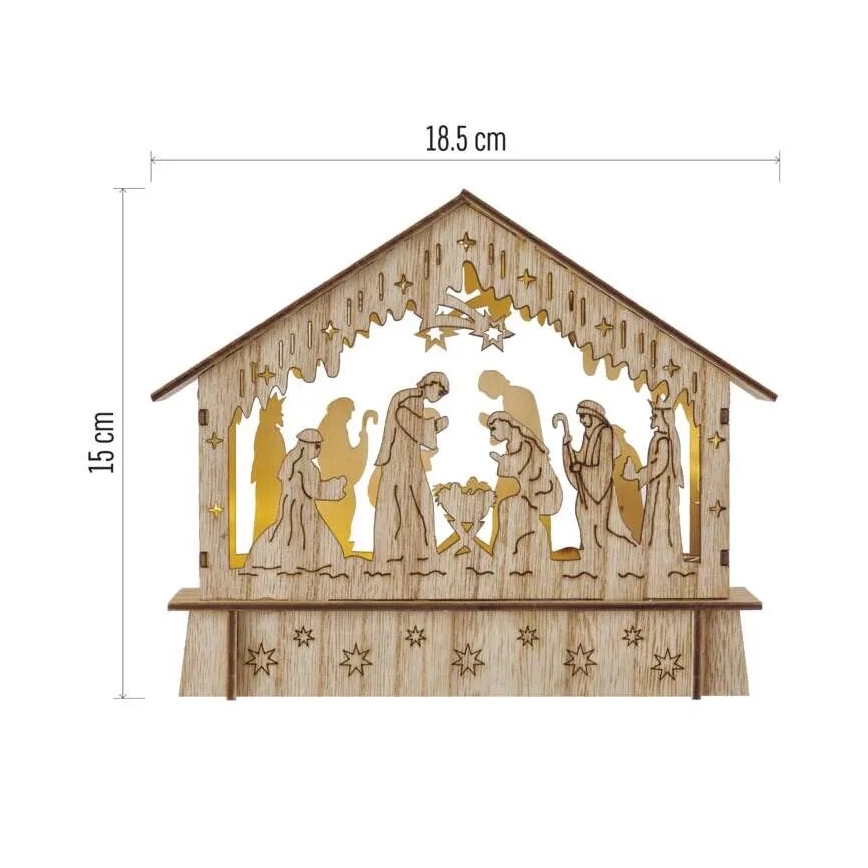 Décoration de Noël LED 6xLED/2xAA crèche