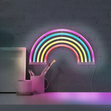 Décoration murale néon RAINBOW LED/3W/3xAA USB multicolore