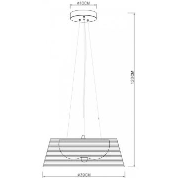 Deko-Light 342031 - Hanglamp aan een koord FILO 3xE27/60W/230V diameter 39 cm zilver