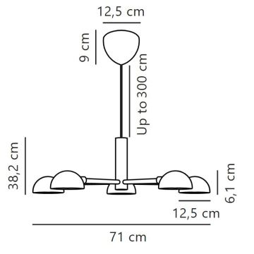 DFTP by Nordlux - Hanglamp aan een koord NOMI 5xE14/8W/230V zwart