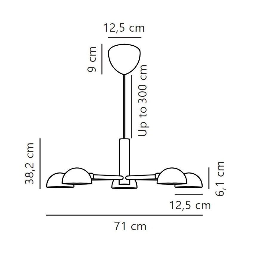 DFTP by Nordlux - Hanglamp aan een koord NOMI 5xE14/8W/230V zwart