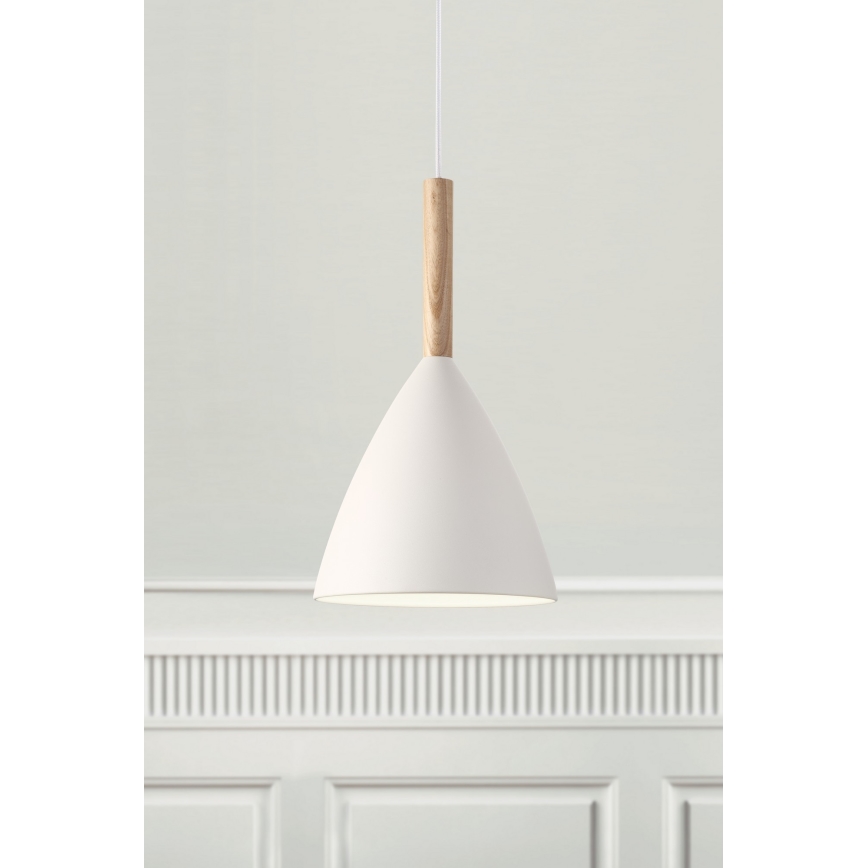 DFTP by Nordlux - Hanglamp aan een koord PURE 1xE27/40W/230V diameter 20 cm wit/essehout