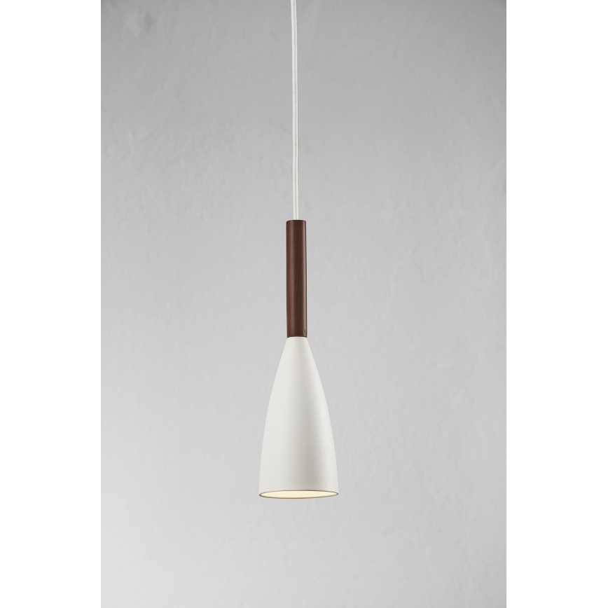 DFTP by Nordlux - Hanglamp aan een koord PURE 1xE27/40W/230V diameter 10 cm wit/walnoot