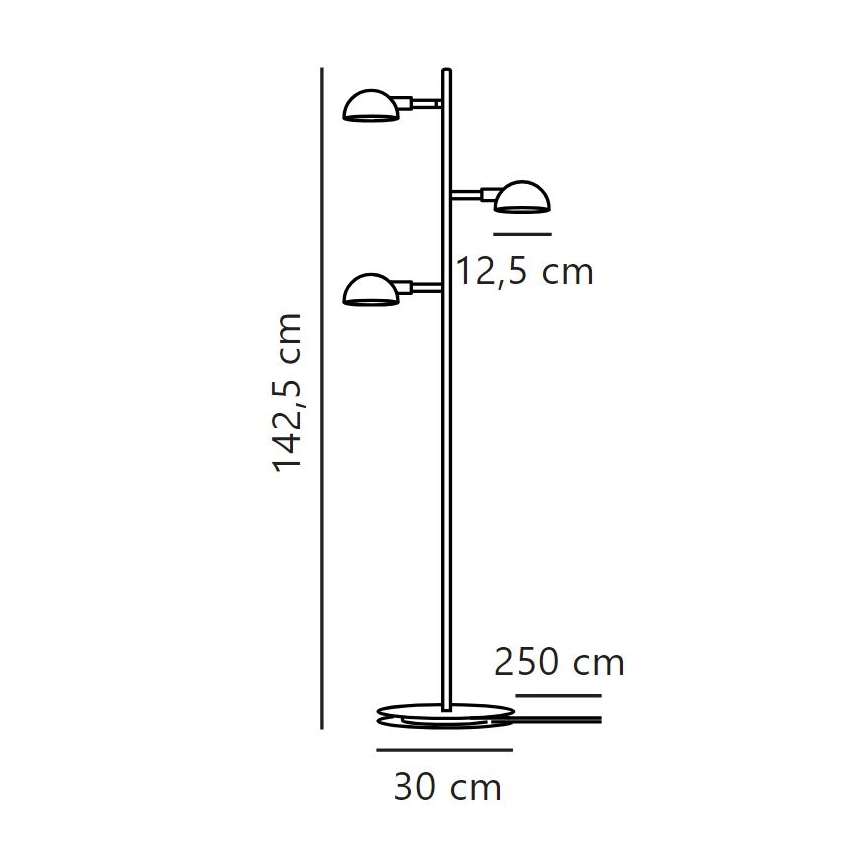 DFTP by Nordlux - Lampadaire NOMI 3xE14/8W/230V noir