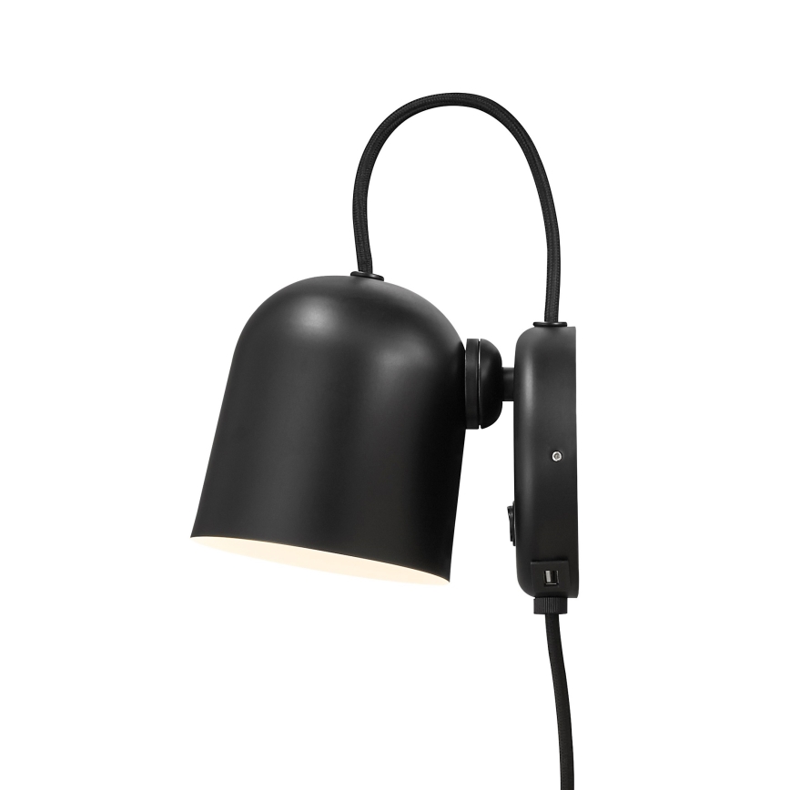 DFTP by Nordlux - Spot mural avec port USB ANGLE 1xGU10/25W/230V noir