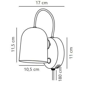 DFTP by Nordlux - Spot mural avec port USB ANGLE 1xGU10/25W/230V noir