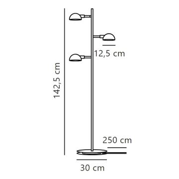 DFTP by Nordlux - Staande Lamp NOMI 3xE14/8W/230V zwart