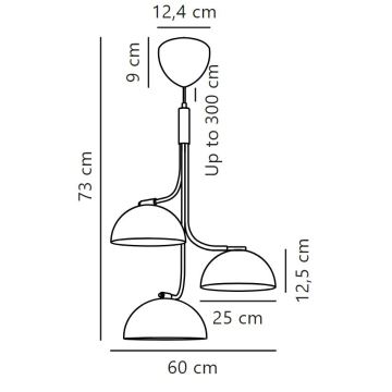 DFTP by Nordlux - Suspension filaire TULLIO 3xE14/25W/230V blanc