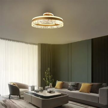 Dimbare LED bevestigde hanglamp LED/86W/230V 3000-6500K goud + afstandsbediening