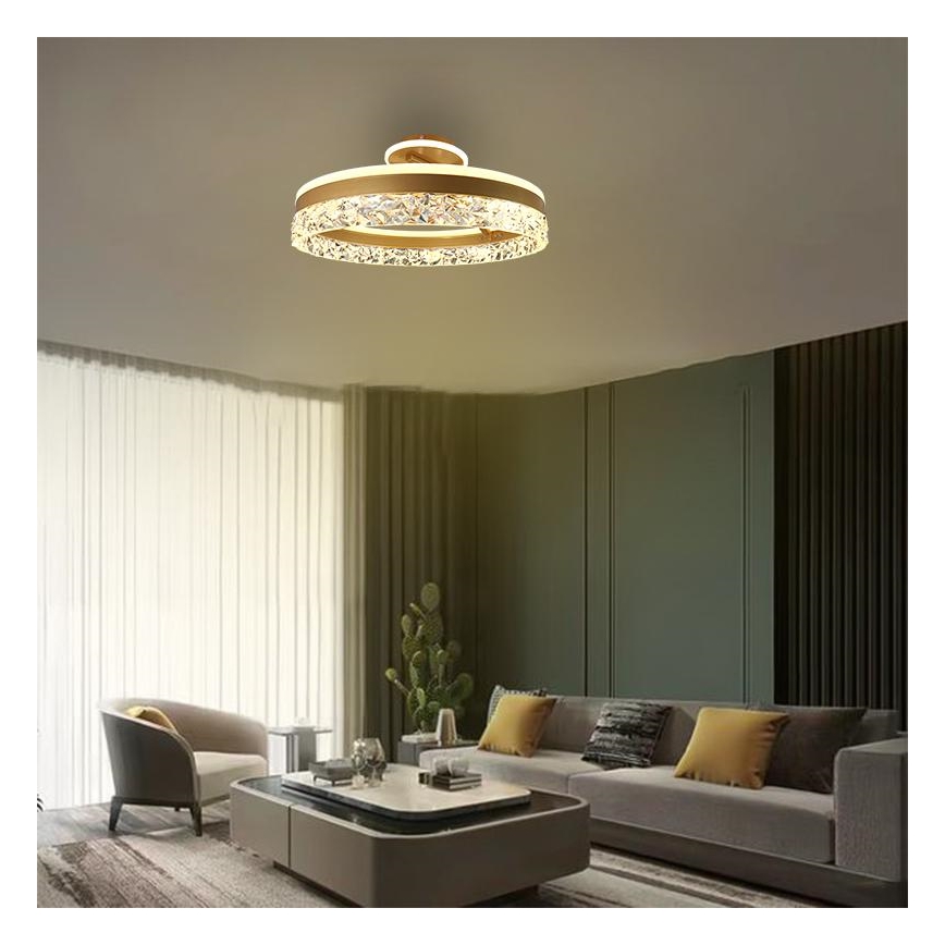 Dimbare LED bevestigde hanglamp LED/86W/230V 3000-6500K goud + afstandsbediening