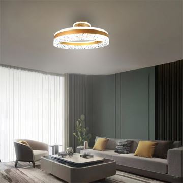 Dimbare LED bevestigde hanglamp LED/86W/230V 3000-6500K goud + afstandsbediening