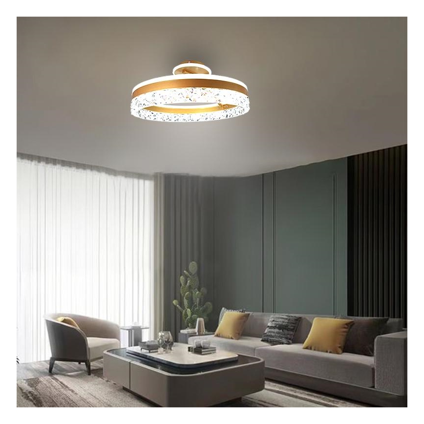 Dimbare LED bevestigde hanglamp LED/86W/230V 3000-6500K goud + afstandsbediening