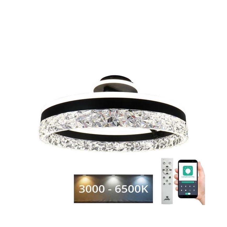 Dimbare LED bevestigde hanglamp LED/86W/230V 3000-6500K zwart + afstandsbediening