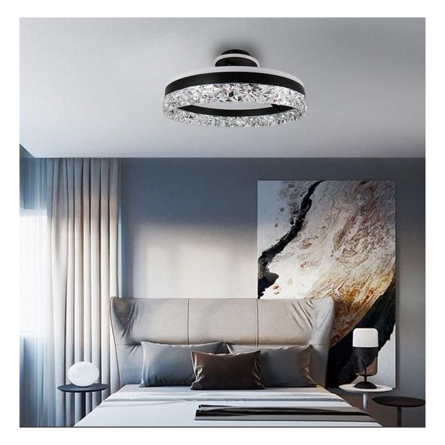 Dimbare LED bevestigde hanglamp LED/86W/230V 3000-6500K zwart + afstandsbediening