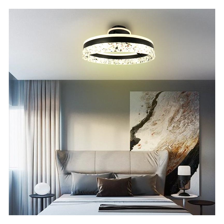 Dimbare LED bevestigde hanglamp LED/86W/230V 3000-6500K zwart + afstandsbediening