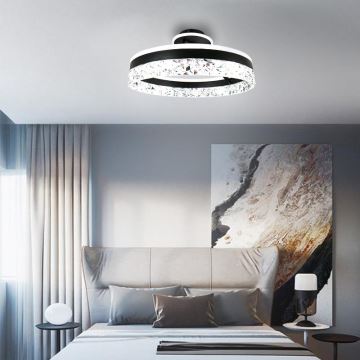 Dimbare LED bevestigde hanglamp LED/86W/230V 3000-6500K zwart + afstandsbediening