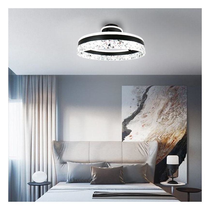 Dimbare LED bevestigde hanglamp LED/86W/230V 3000-6500K zwart + afstandsbediening