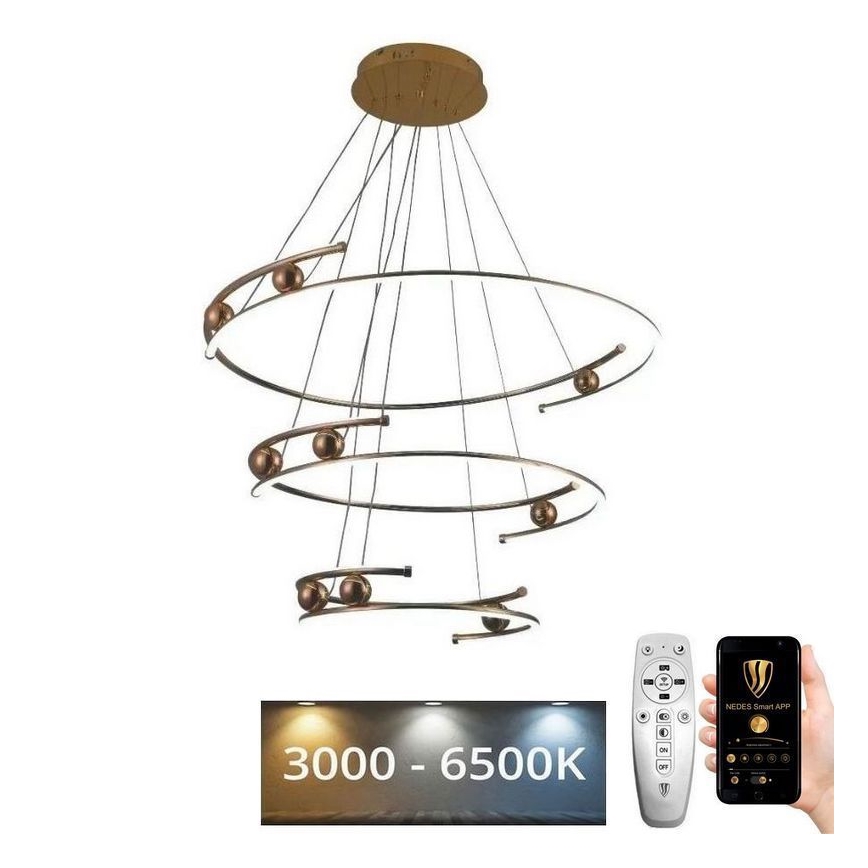 Dimbare LED hanglamp aan een koord LED/170W/230V 3000-6500K + afstandsbediening