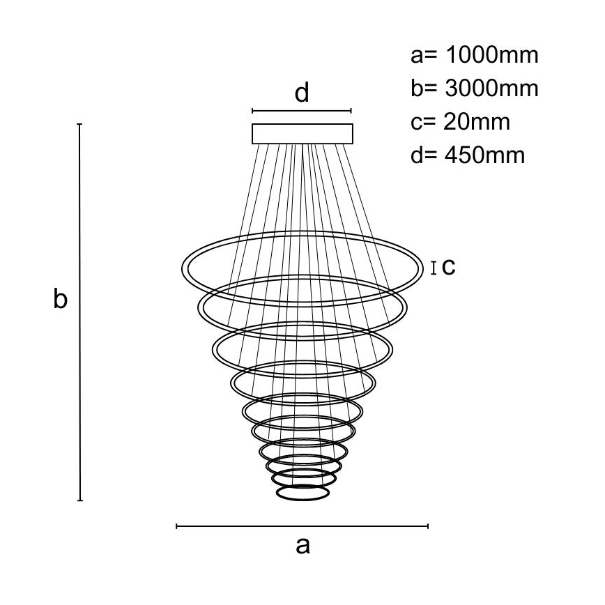 Dimbare LED hanglamp aan een koord LED/365W/230V 3000-6500K + afstandsbediening