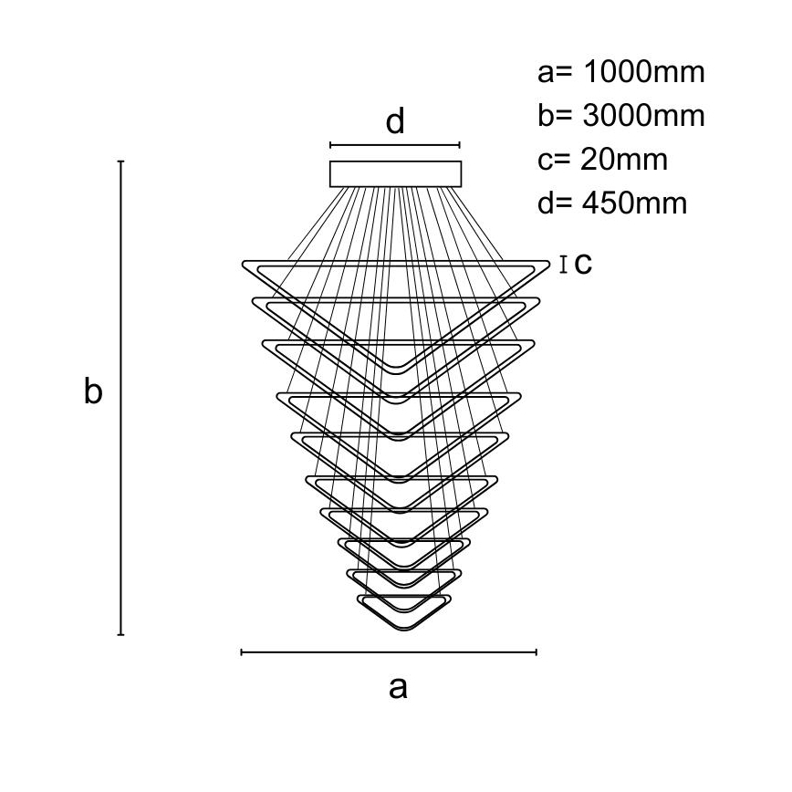 Dimbare LED hanglamp aan een koord LED/385W/230V 3000-6500K + afstandsbediening