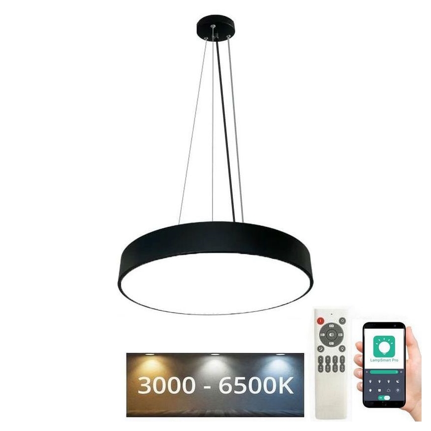 Dimbare LED hanglamp aan een koord LED/50W/230V 3000-6500K zwart + afstandsbediening