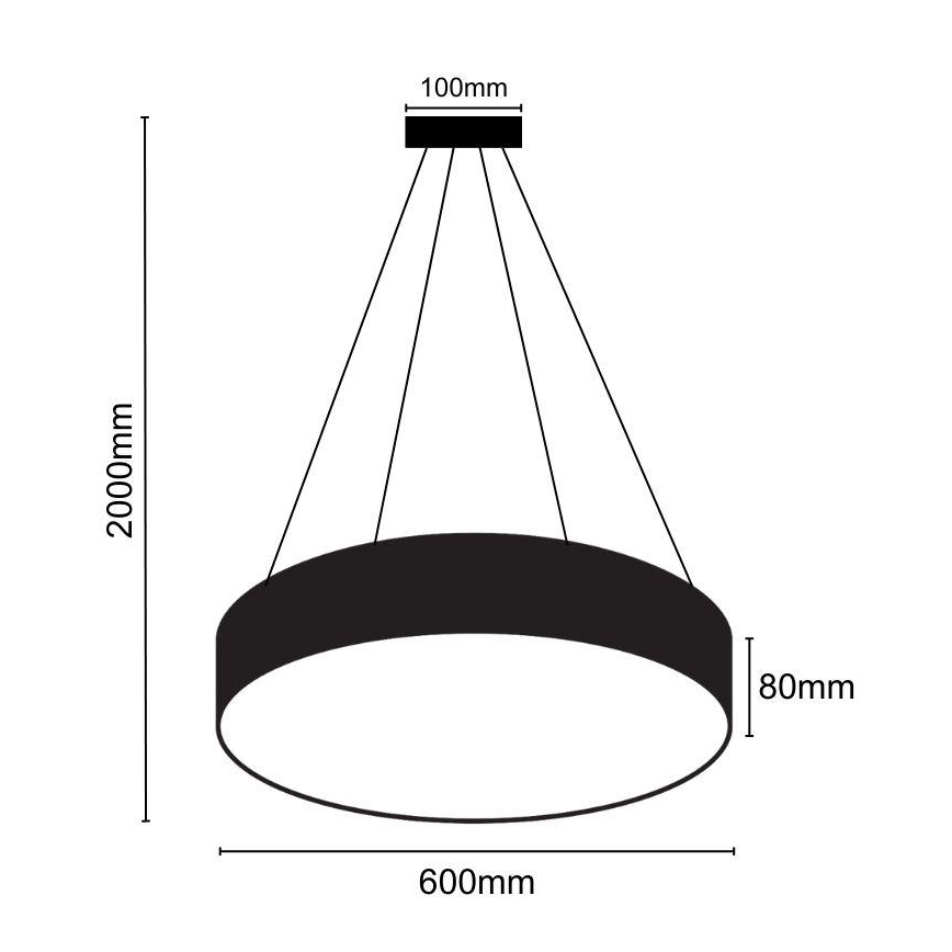 Dimbare LED hanglamp aan een koord LED/50W/230V 3000-6500K zwart + afstandsbediening