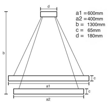 LED Dimbaar kristal Hanglamp aan een touw LED/65W/230V 3000-6500K chroom + afstandsbediening