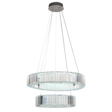 LED Dimbaar kristal Hanglamp aan een touw LED/65W/230V 3000-6500K chroom + afstandsbediening