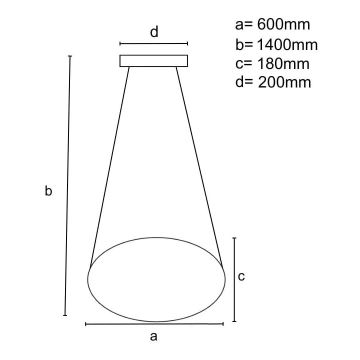 Dimbare LED hanglamp aan een koord LED/70W/230V 3000-6500K + afstandsbediening