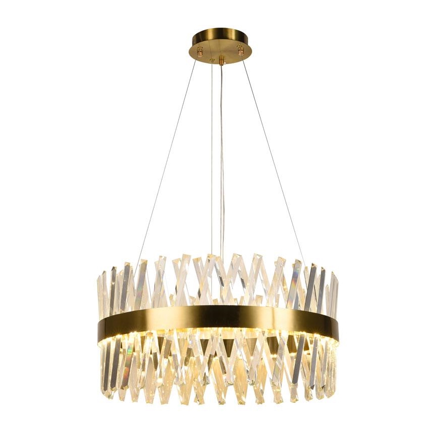 LED Dimbaar kristal Hanglamp aan een touw LED/80W/230V 3000-6500K goud + afstandsbediening